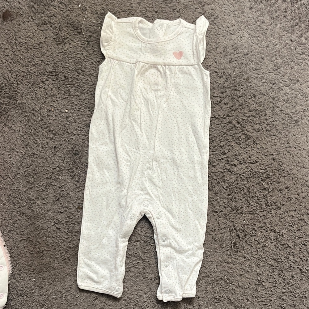 Carter's White One Piece with Pink Heart